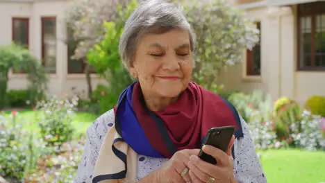 Retirement woman and social media memory on phone