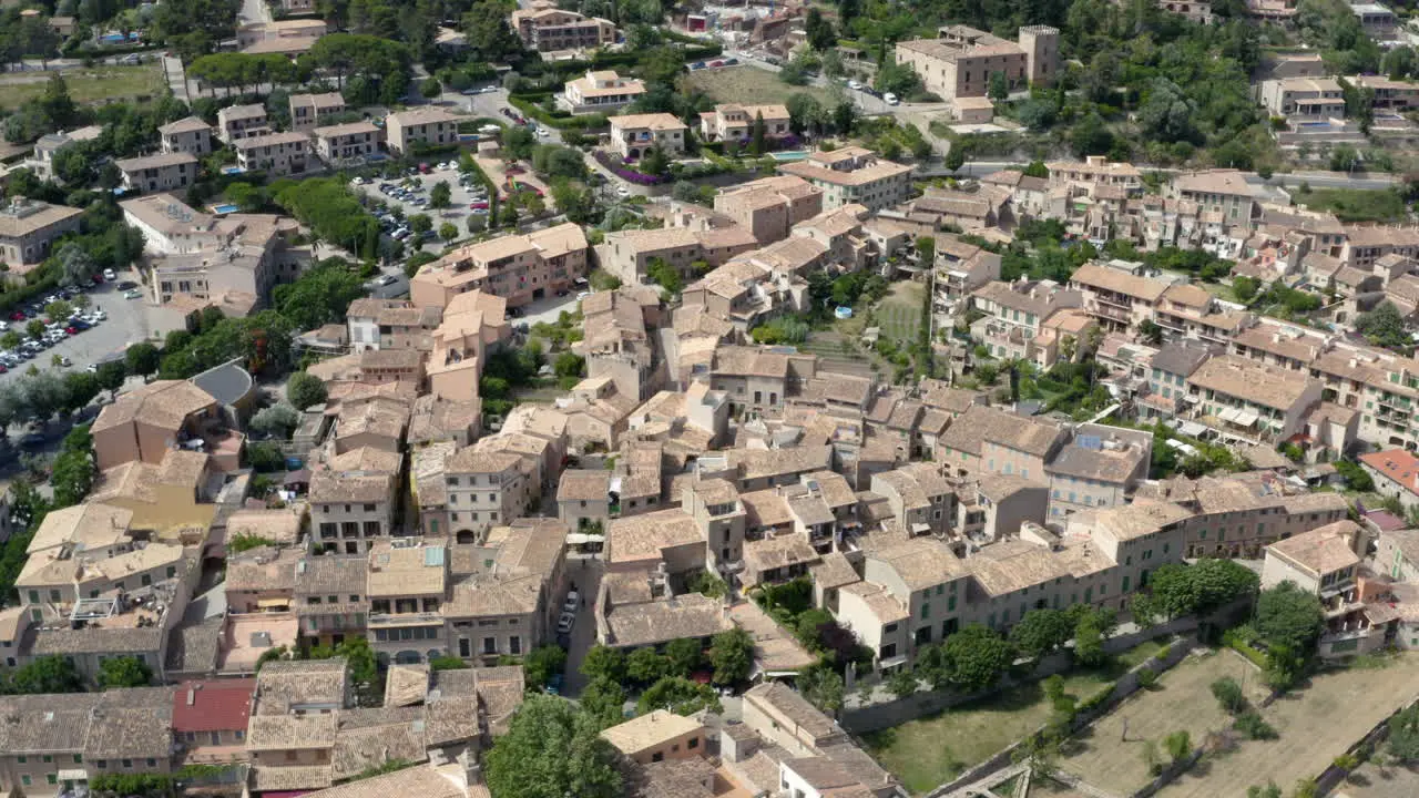 Historical houses in residential area of Valldemossa village Mallorca