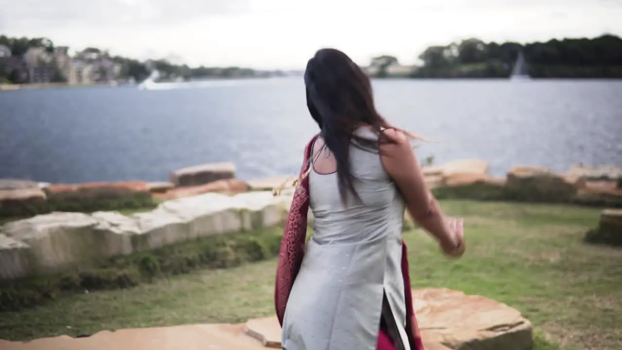 South Asian Women Performing Indian Classical Dance medium shot