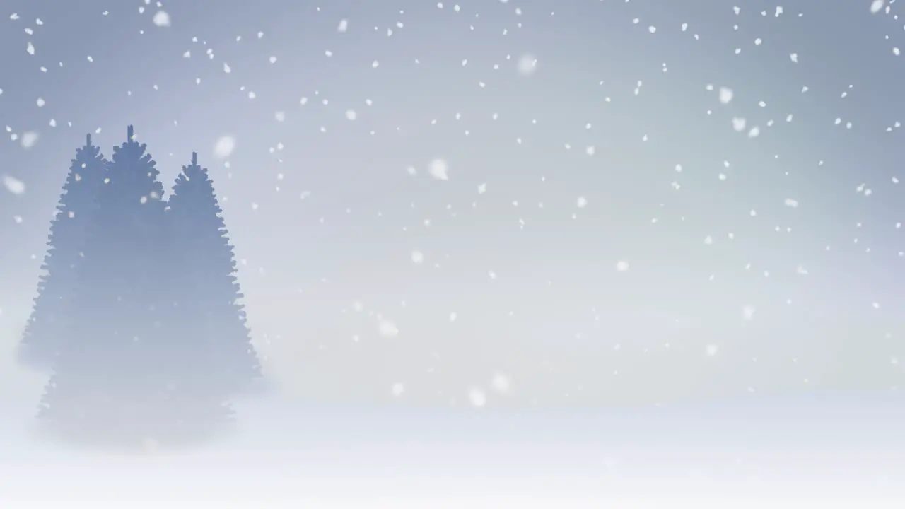 4K Winter Scene with Fog Loop