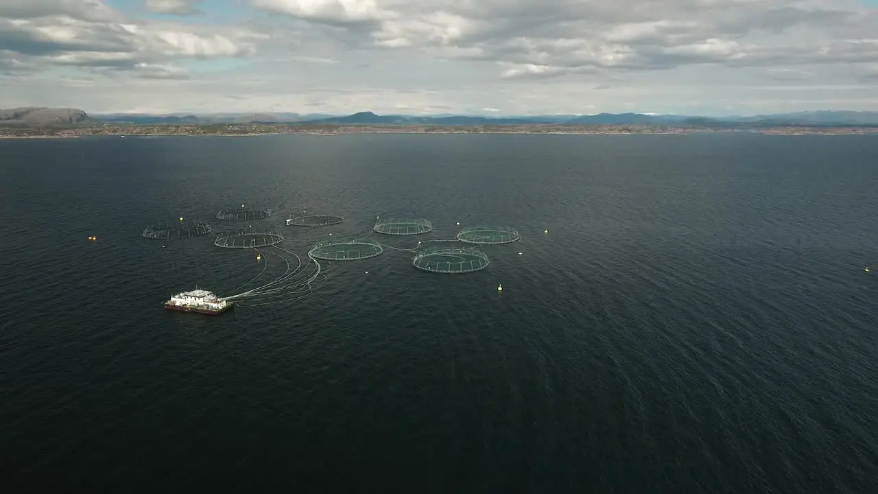 Aquaculture in Norway at the coast for fish breeding