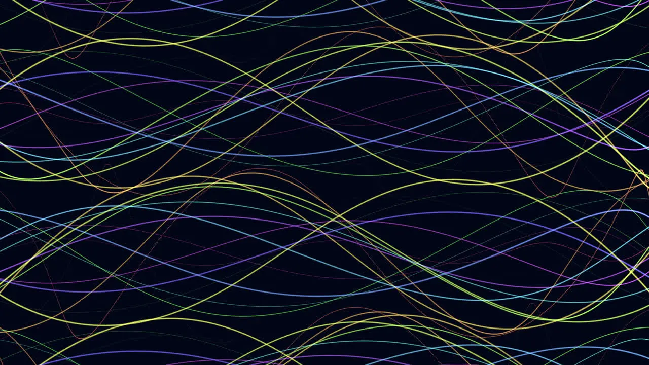 Colorful zigzag lines on black background