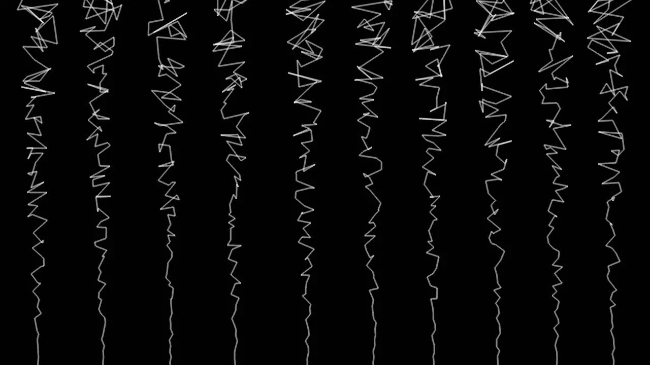 Grey lines like smoke moving upwards from bottom of frame and morphing on black background 2D animation