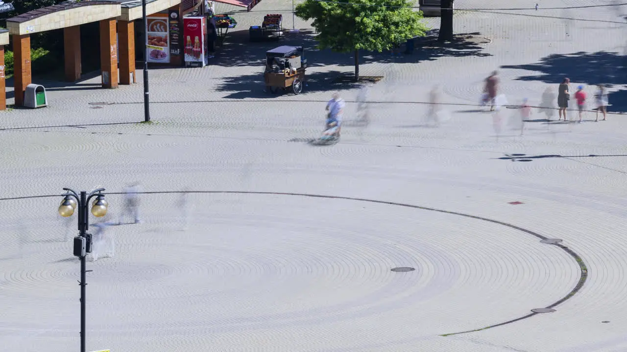 Time Lapse of daytime life in the city of Žilina in Slovakia during sunny summer day