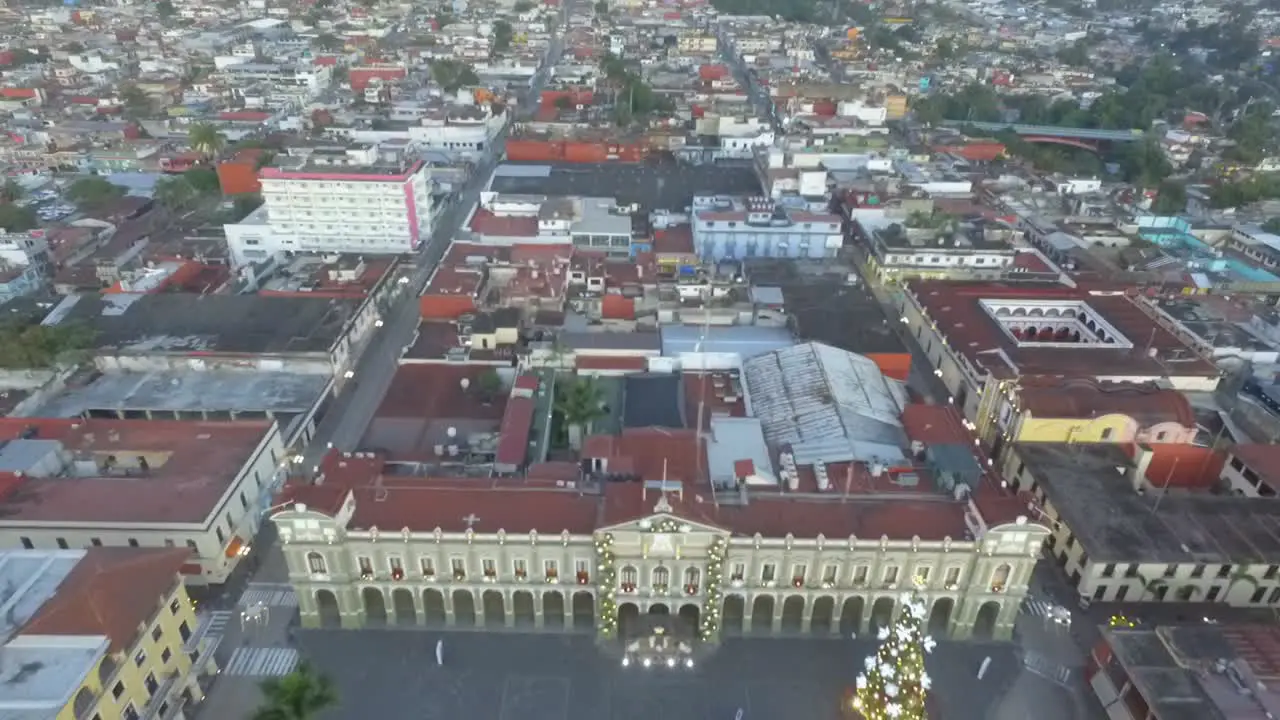 Aerial view with drone of the historic center of the city of Cordoba Veracruz Mexico