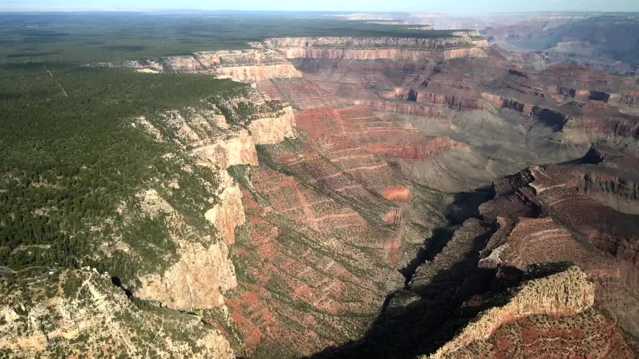 The aerial video of the Grand Canyon highlights the presence of the Colorado River flowing through its center