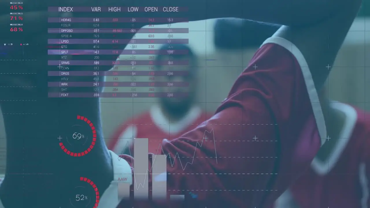 Statistical data processing over grid network against team of male soccer players