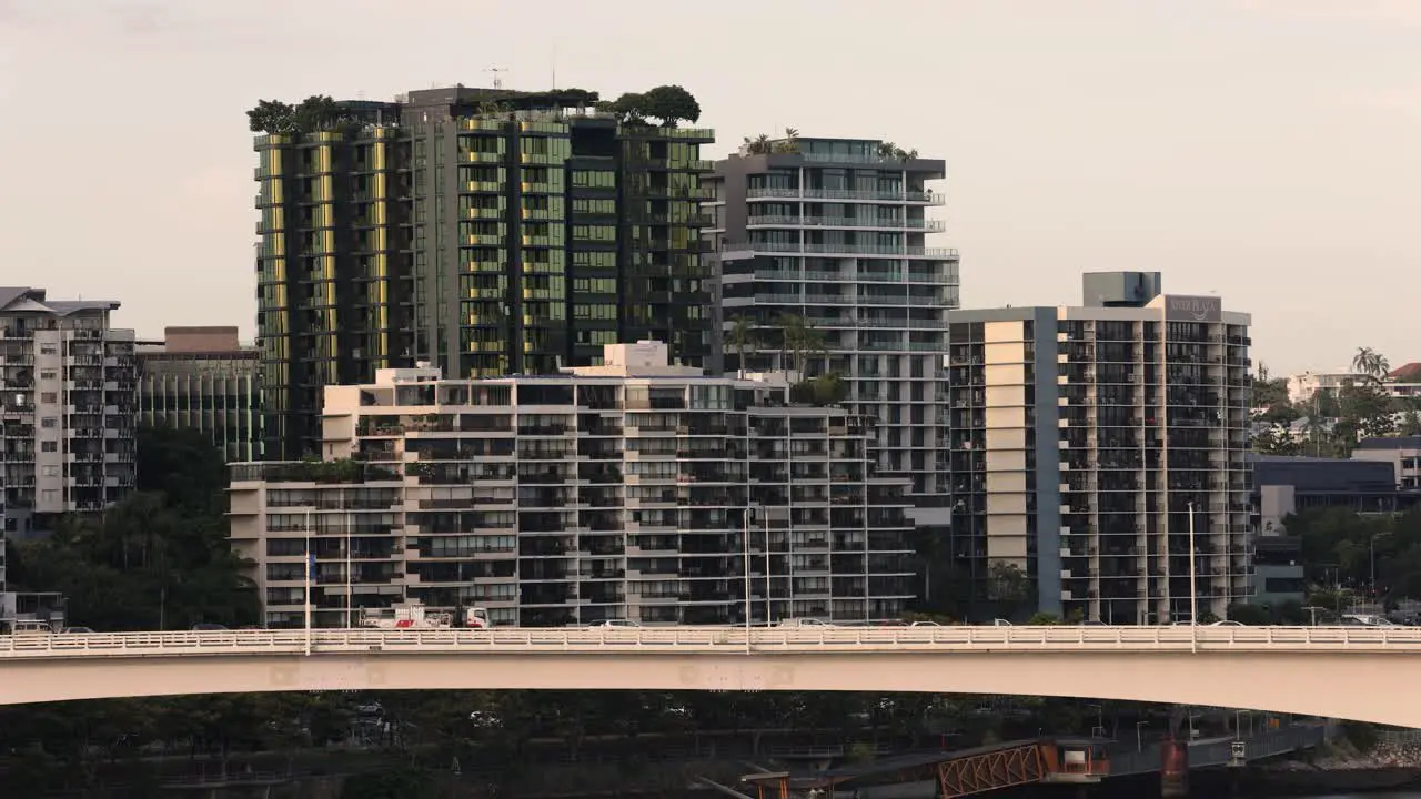 View of apartments at Southbank from Kangaroo Point Brisbane Queensland Australia