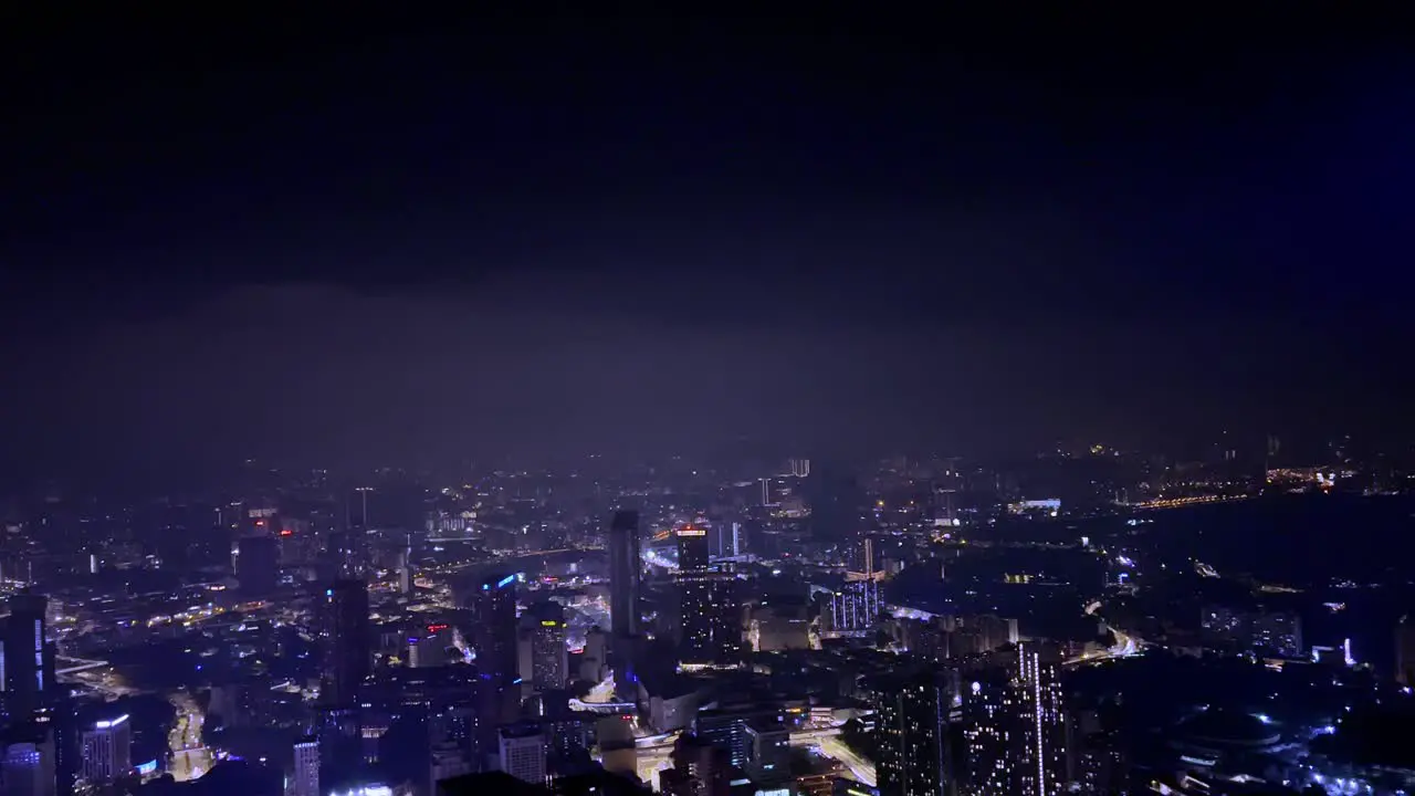 A beautiful blue graded nigh shot of the city of Kuala Lumpur