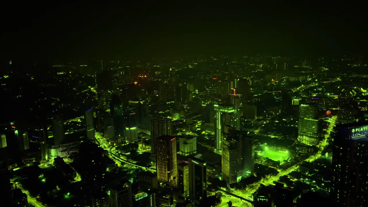 A overview shot of the ever bustling city of Malaysia at night