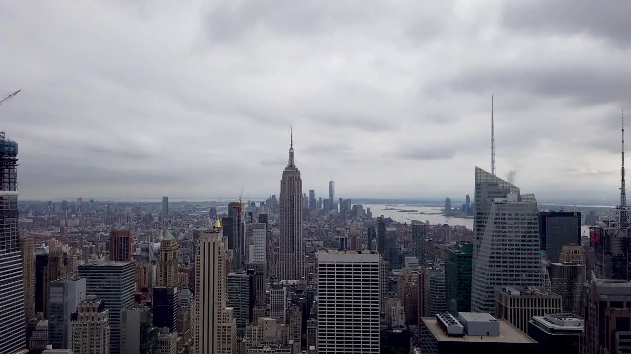 Motion Time Lapse of the Empire State and Manhattan shot from the Rockefeller Center New York City June 2019