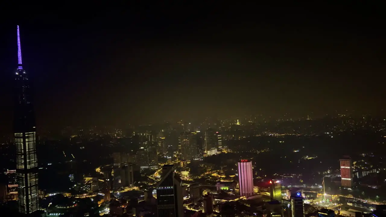 A beautiful night shot of the Kuala Lumpur city filled with skyscrapers