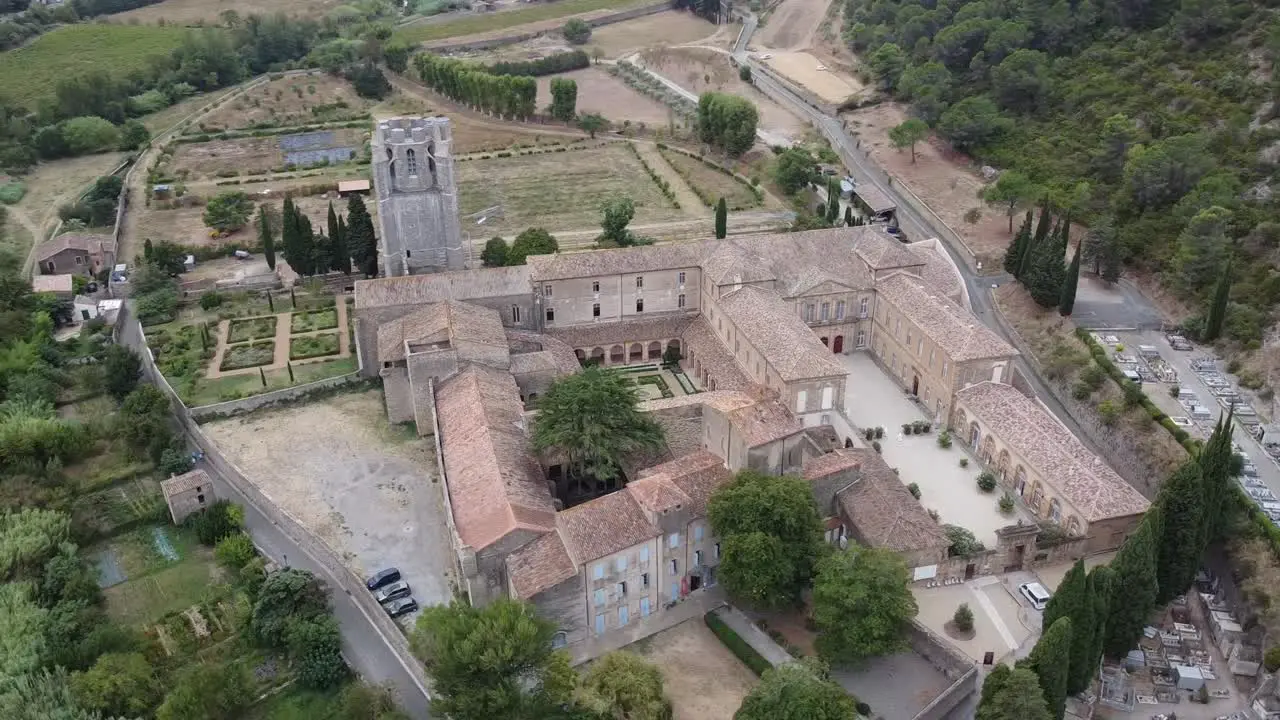 Medieval Abbey in the South of France | Panning Aerial