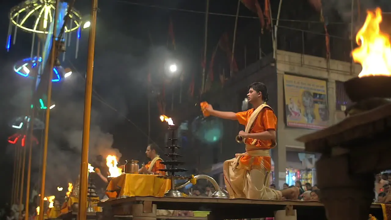 Ceremonious Nighttime Rituals in Varanasi