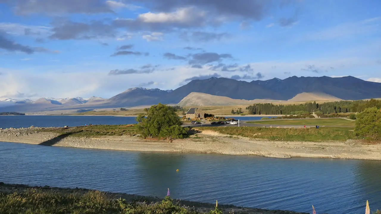 New Zealand Lake Tekapo With Historic Church