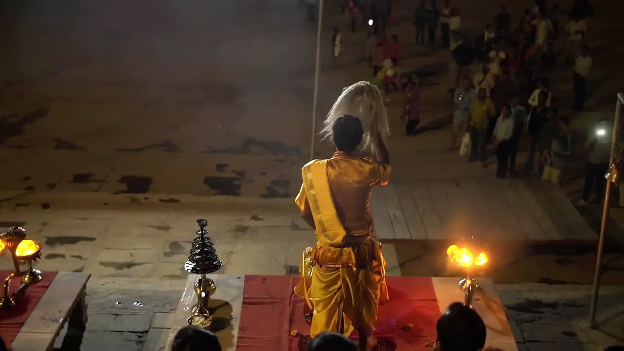 Priest Performing Gange Aarti in Varanasi