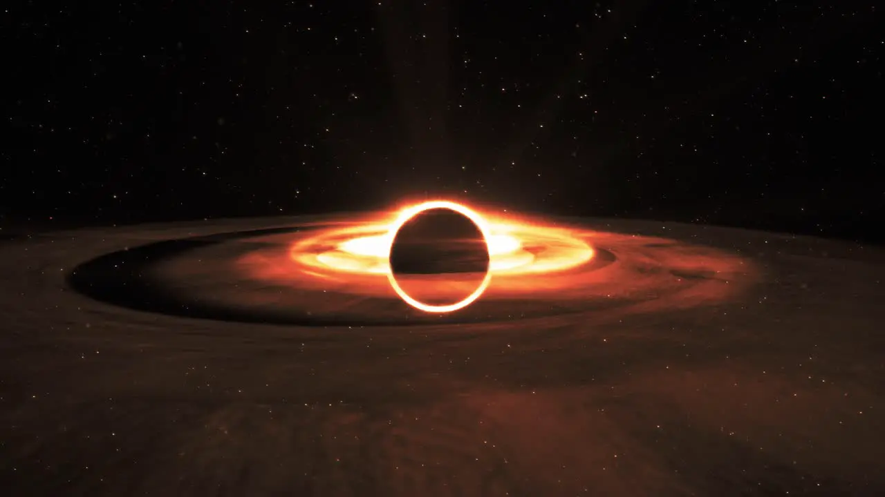 Animation of a Black Hole absorbing light in space