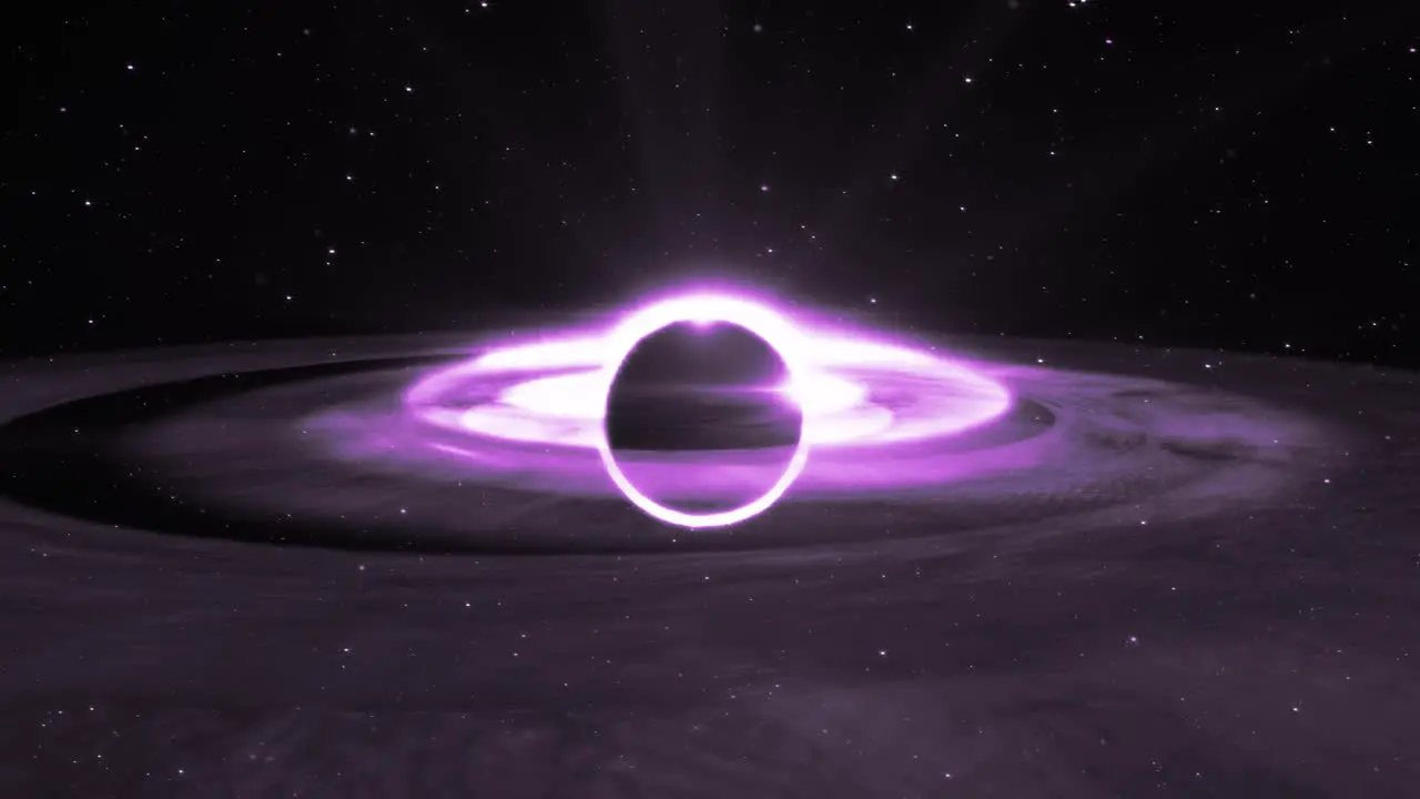 Magenta supermassive black hole animation in Outer Space