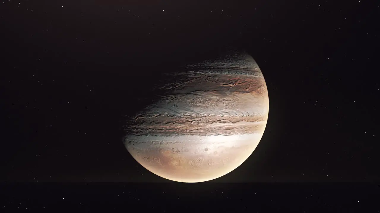 Spinning Planet Jupiter In Deep Space animation