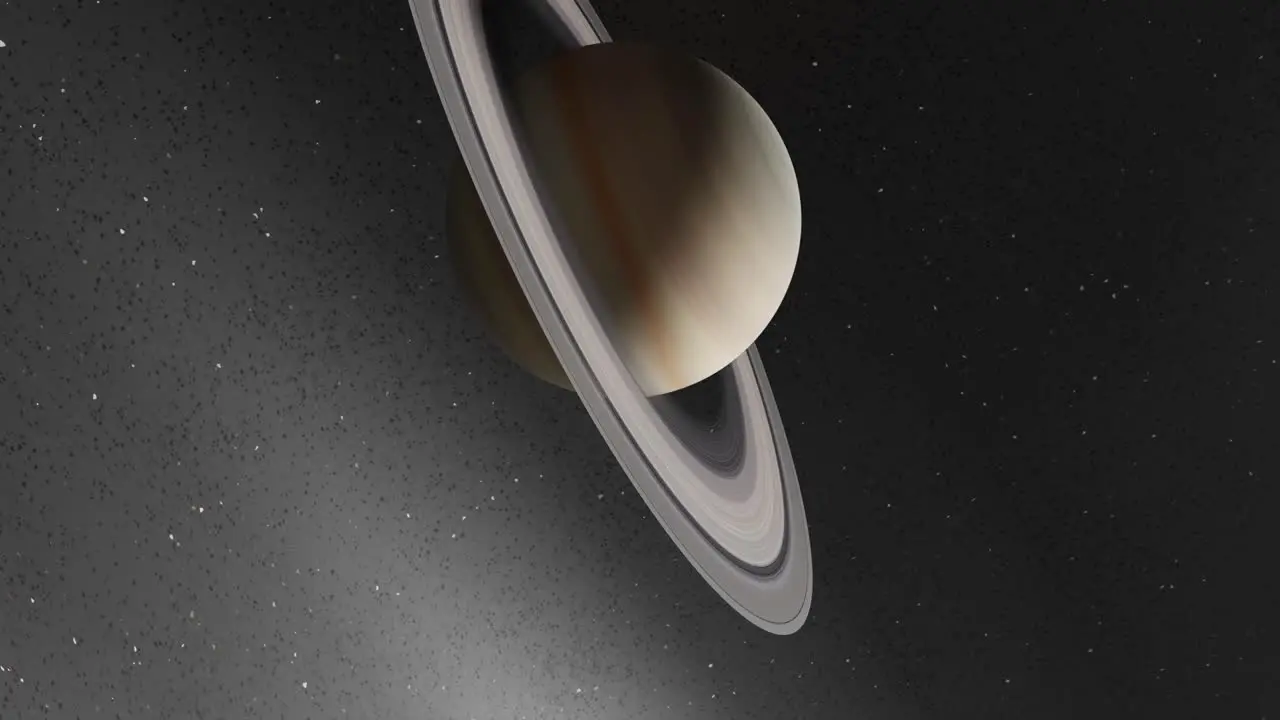 Saturn Space Travel Deep Space 3D Render Realistic Orbiting Vertical