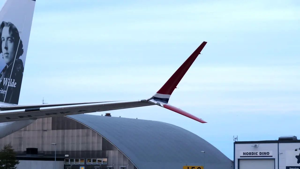 Close Up Winglet Of Boeing Airliner Max Aircraft Fuel Efficient Design