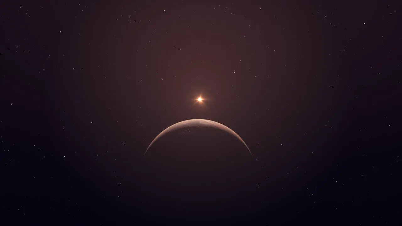 Sunrise Above Planet Mars animation