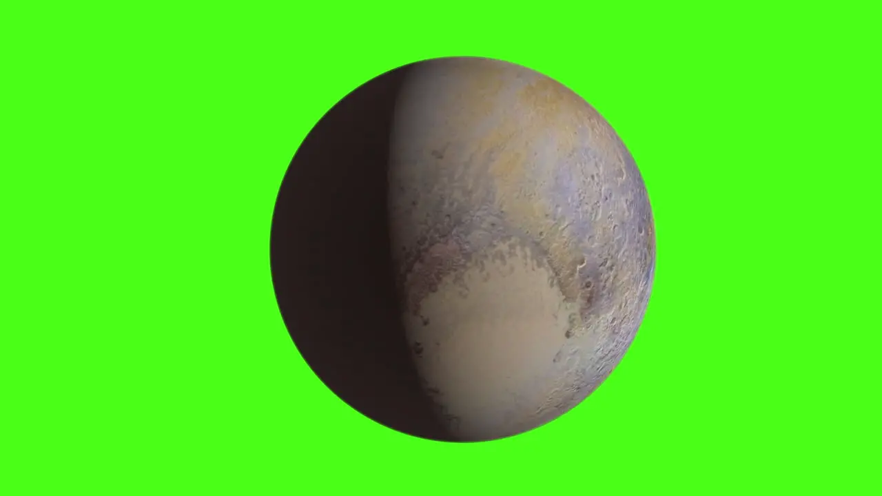 Green Screen Dwarf Planet Pluto Rotating with Custom Background 3D CGI Animation