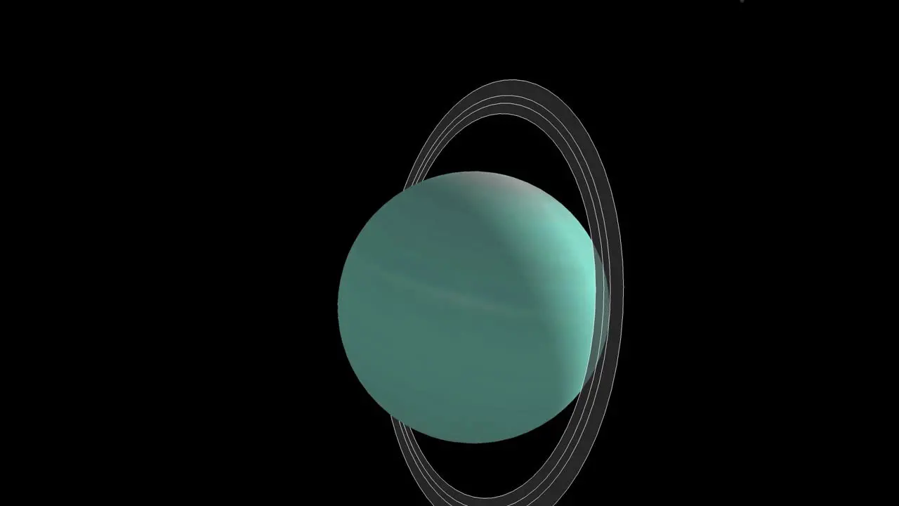 Planet Uranus spinning in deep space