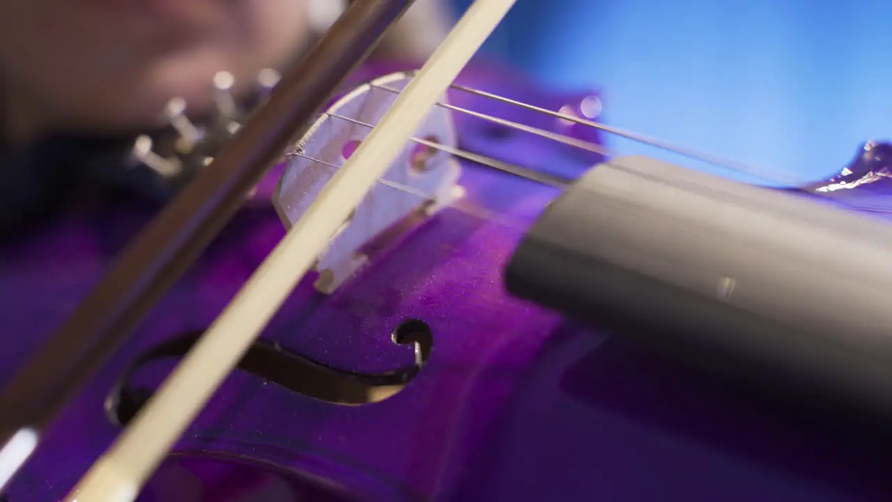 Playing the violin close-up