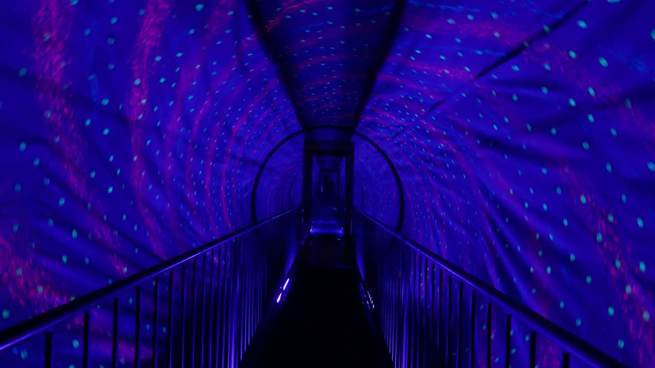 Tunnel with starry sky in the amusement park