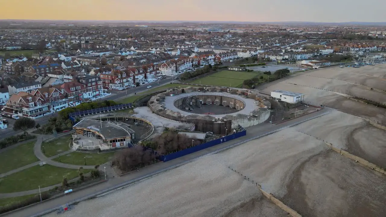 Eastbourne redoubt 2021 Sunset Sussex Uk Aerial view 4K