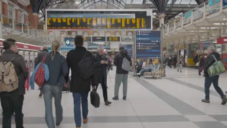 Departure Board On Concourse At Liverpool Street Rail Station In London UK 1