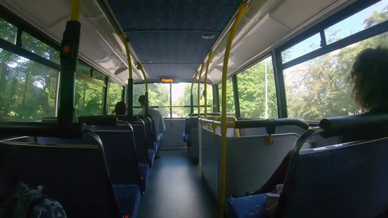 Woman travelling on bus 4k