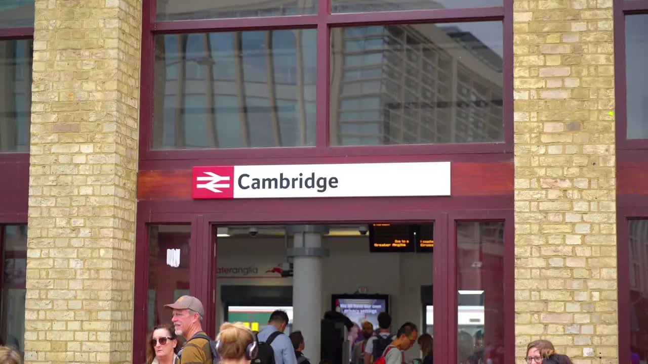 Cambridge England circa  Cambridge Railway station in United Kingdom