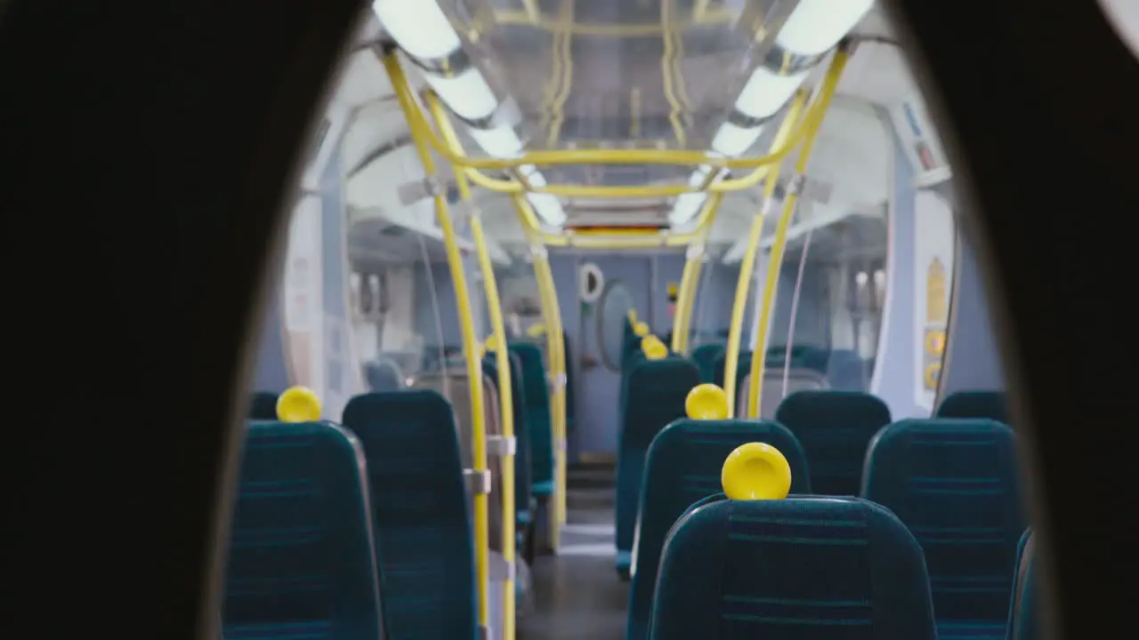 Empty seats on train in coronavirus lockdown