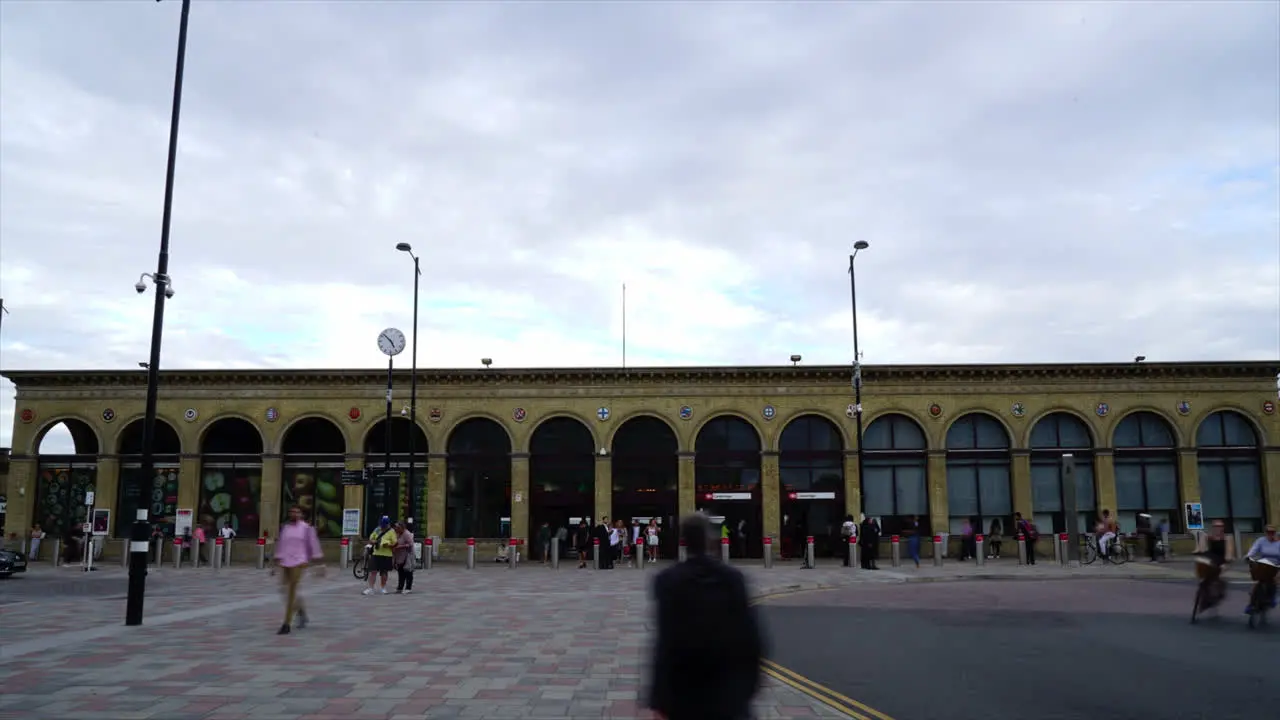 Cambridge England circa  timelapse Cambridge Station in Cambridge City UK