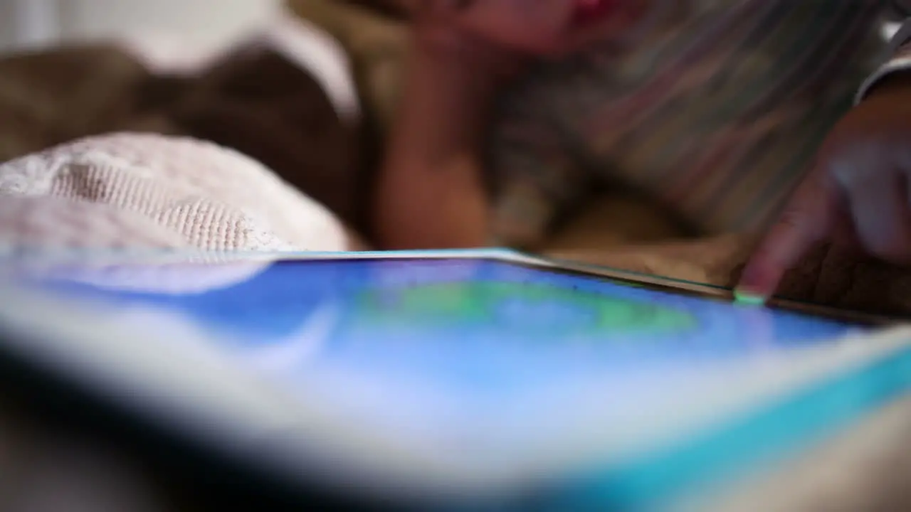 Boy using touchpad