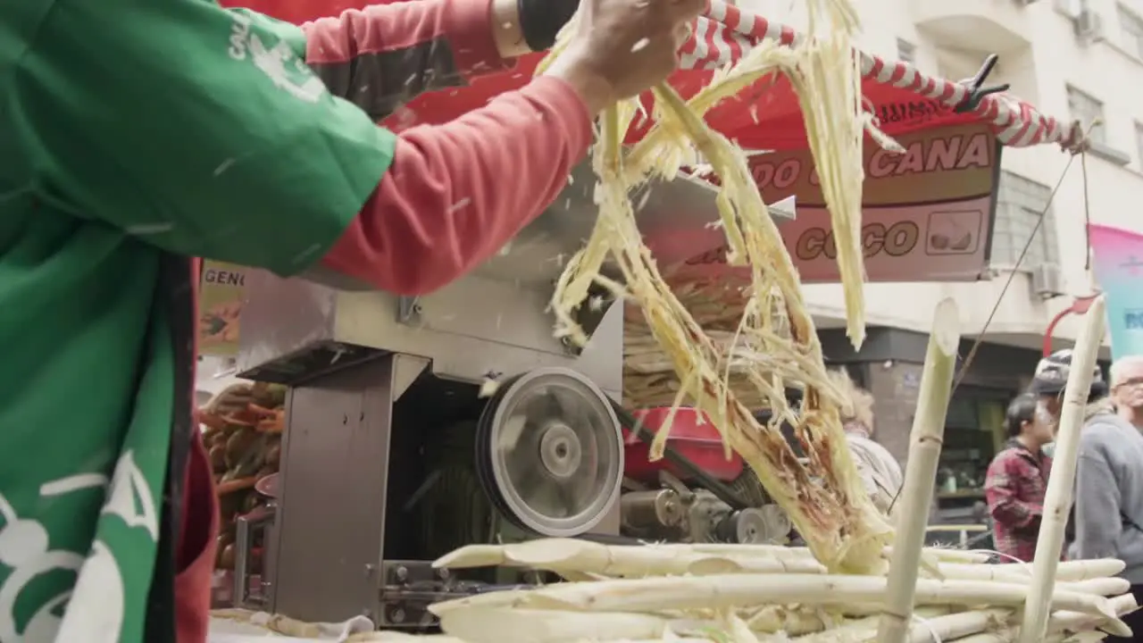 Sugar Cane Juice Machine Operated By Working Man