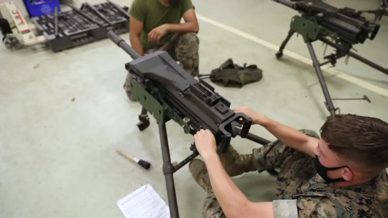 Us Marines With Combat Logistics Battalion 4 Take A Machine Gun Class Taught By Fellow Marines At Camp Kinser Japan 1