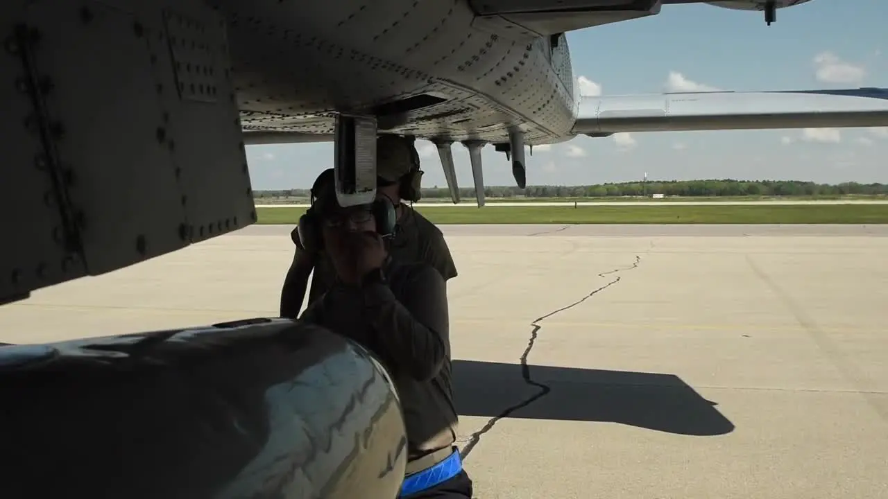 A-10 Thunderbolt Ii Jet Fighter Plane Maintenance And Pre-Flight Checks By The Ground Crew Volk Field Wisconsin