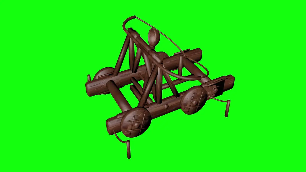 8 animations 3d wood catapult ancient weapon