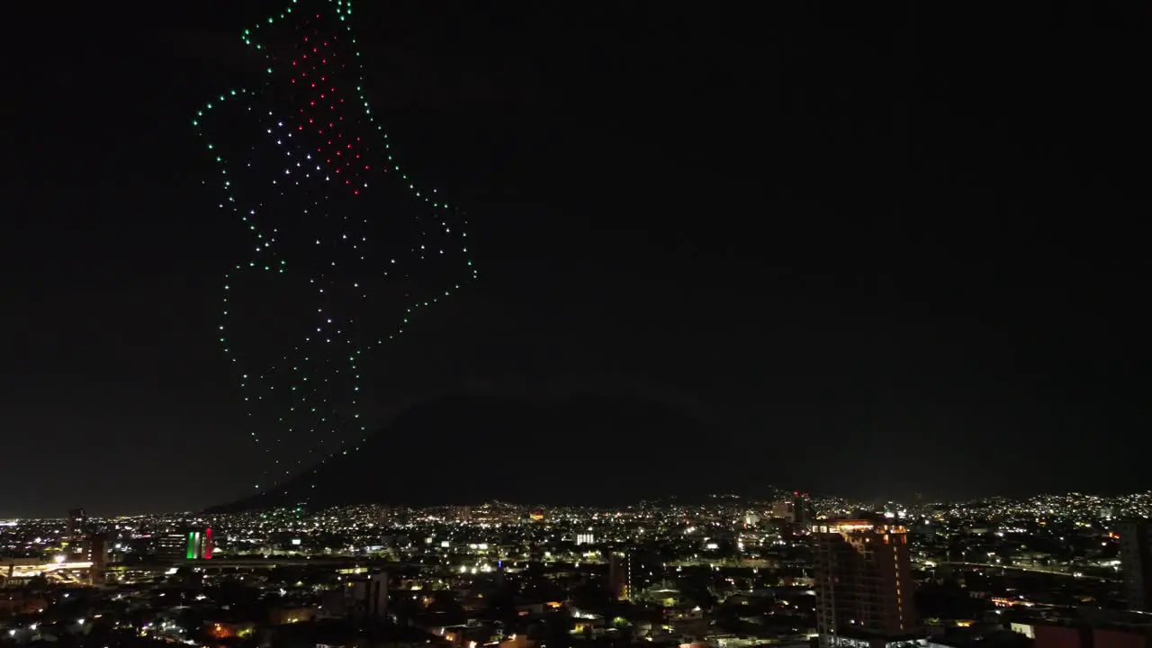 Drone show in Mexico for independence day in the city of monterrey mexico september at the main plaza