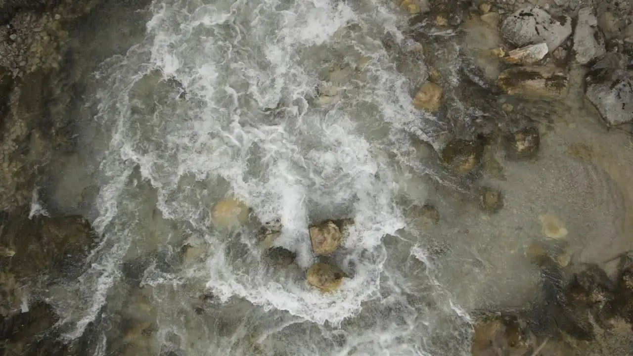 Floating Water in Scharnitz Austria from above in Slow Motion