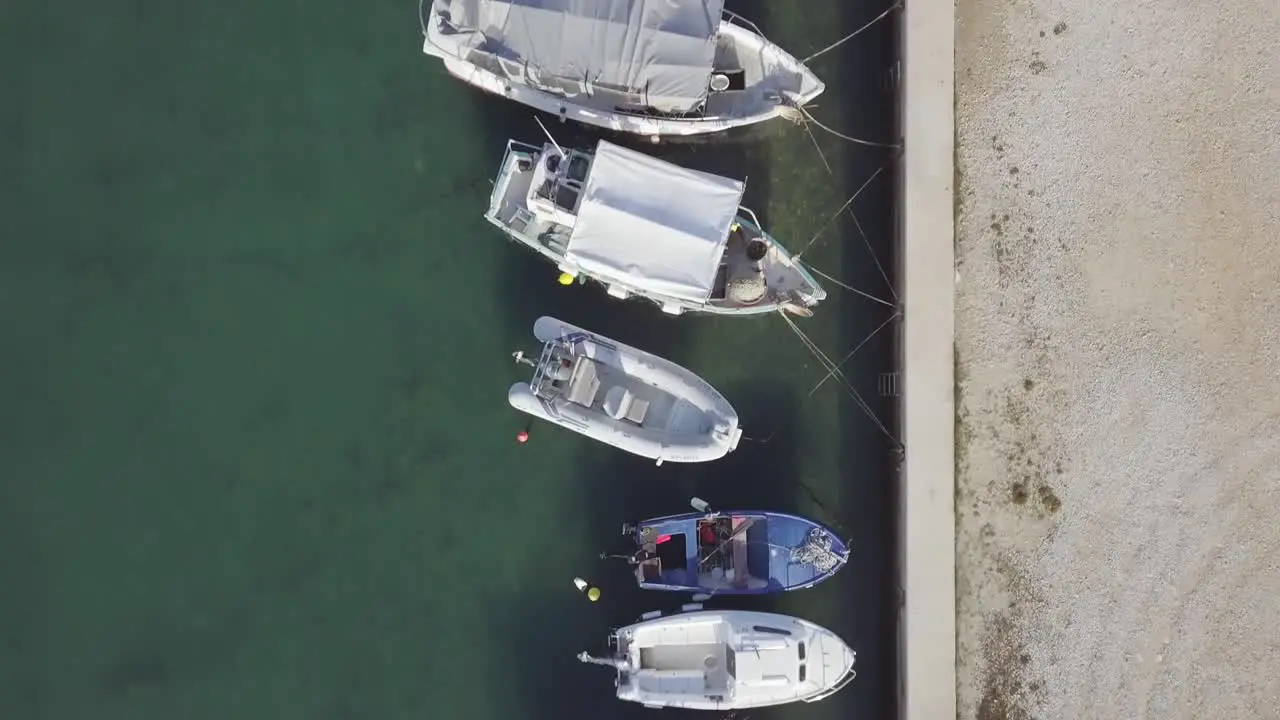 Row of boats on habour in croatia