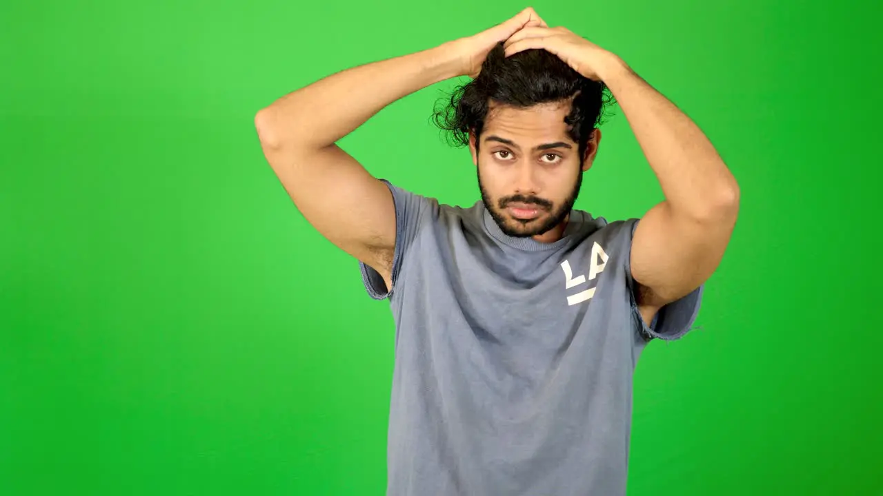 indian male model with green screen