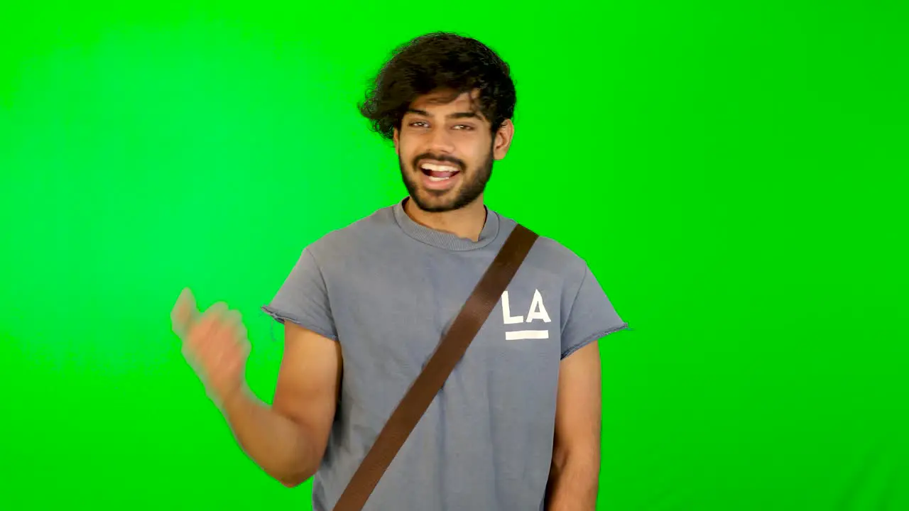 guy motion okay thumb up with green background grreen screen chroma key