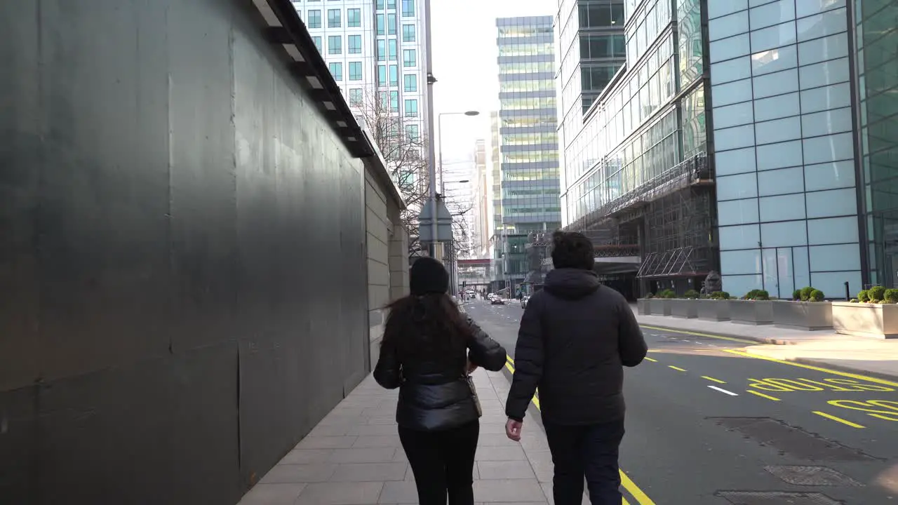 POV walking behind someone in streets of London