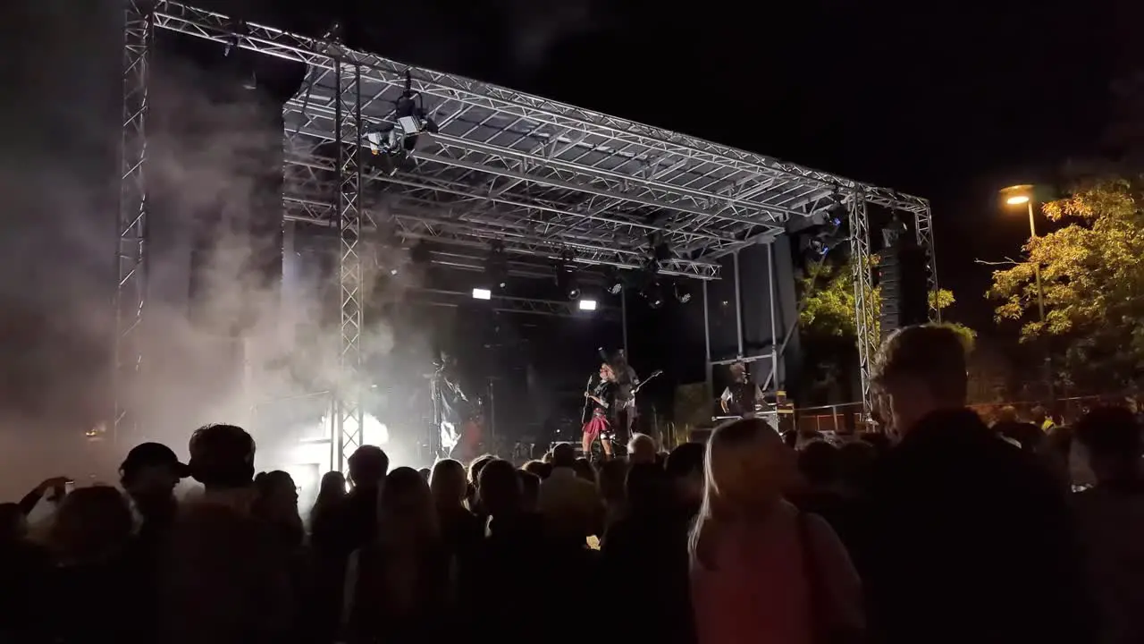 4K 60FPS Couple in Love are Watching a Free Outdoor Concert in Sweden Panoramic Shot