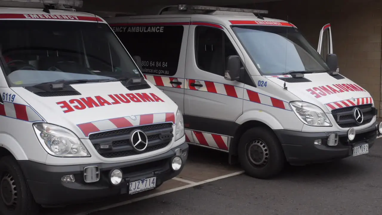 Two Ambulances parked at hospital