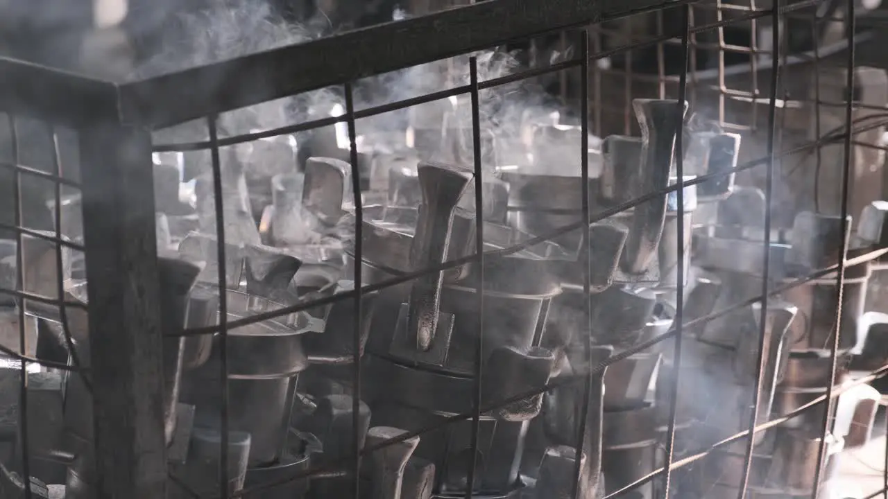 metal smoking at the aluminium foundry